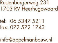 Contactgegevens, Aannemer Heerhugowaard